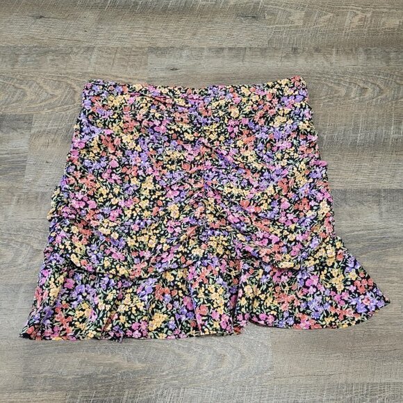ZARA | Draped Ruched Floral Print Skirt | Sz. L - Picture 6 of 9